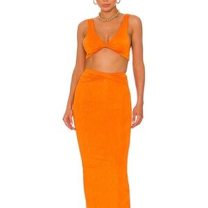 superdown Joana maxi skirt set in tangerine
